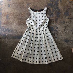 Anthropologie Eva Franco b&w polka dotted dress